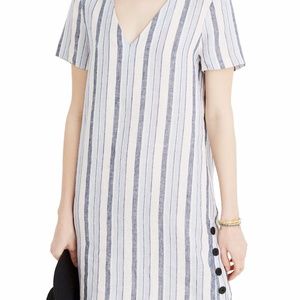 Madewell Easy Side Button Linen Dress